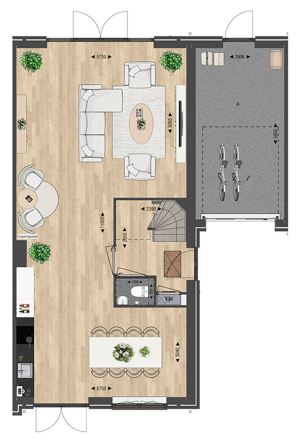 Ouderkerk aan den IJssel – DRIE-ONDER-EEN-KAPWONING BUITENGOED 26 – Plattegrond 3