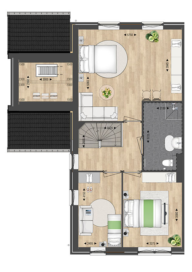 Ouderkerk aan den IJssel – DRIE-ONDER-EEN-KAPWONING BUITENGOED 28 – Plattegrond 2