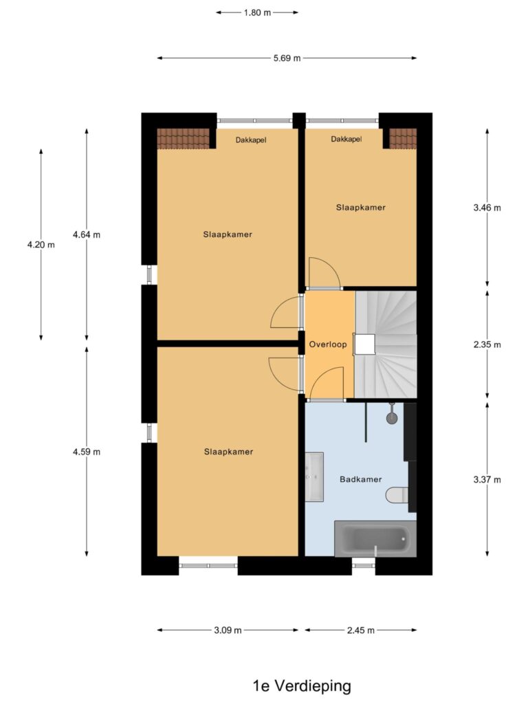 Waddinxveen – Arie Kempkesweg 80 – Plattegrond 3