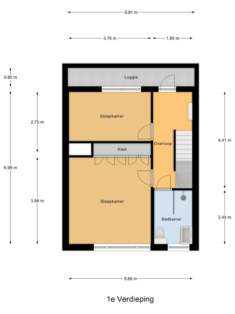 Gouda – van der Palmstraat 80 – Plattegrond 3