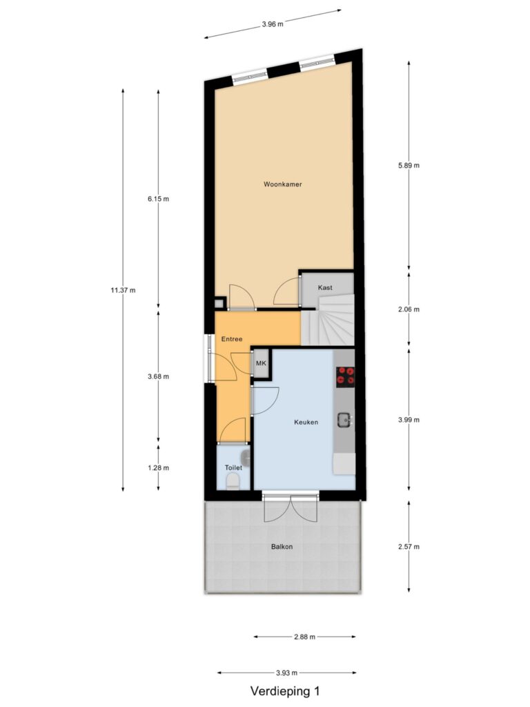 Gouda – Kazernestraat 23 – Plattegrond