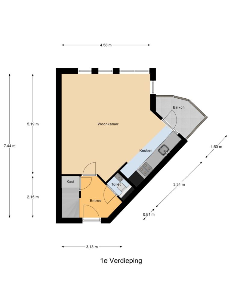 Gouda – Lange Noodgodsstraat 44 – Plattegrond 2