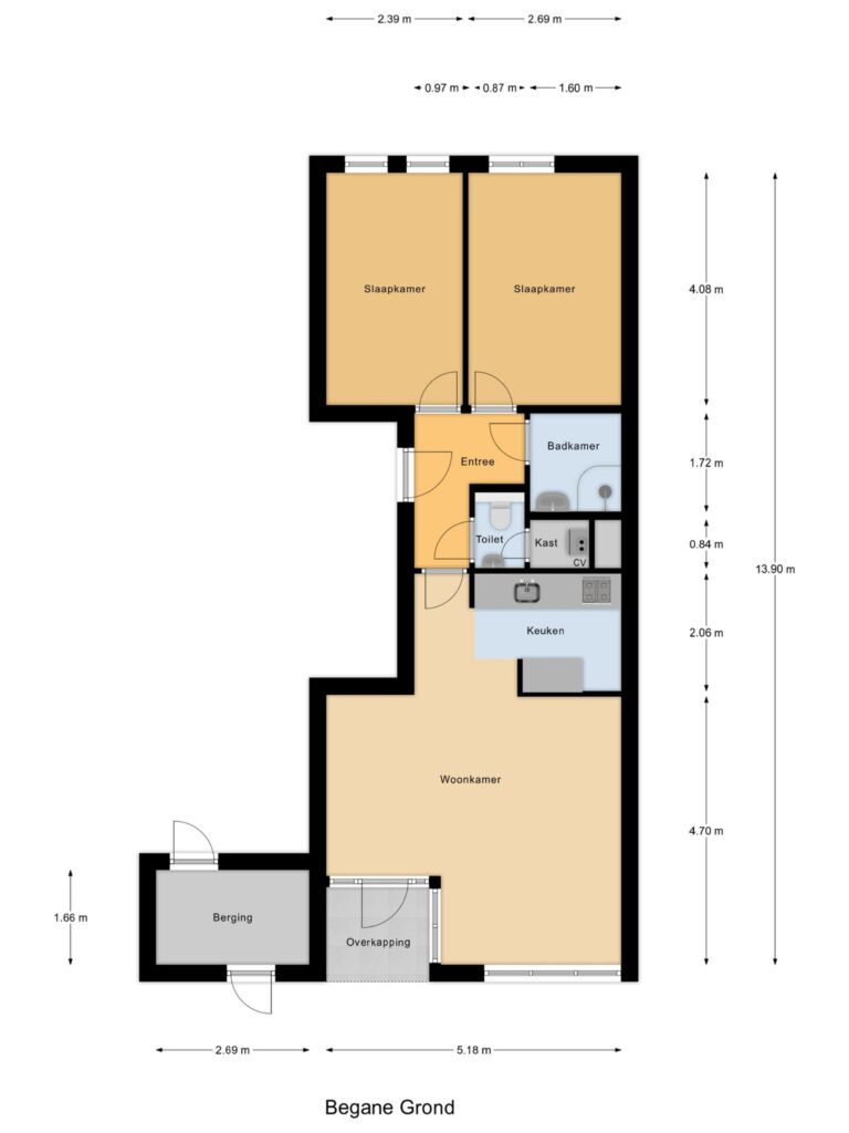 Gouda – Lange Noodgodsstraat 66 – Plattegrond 2