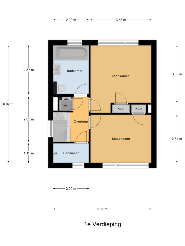 Waddinxveen – Koning Willem II-straat 7 – Plattegrond 3