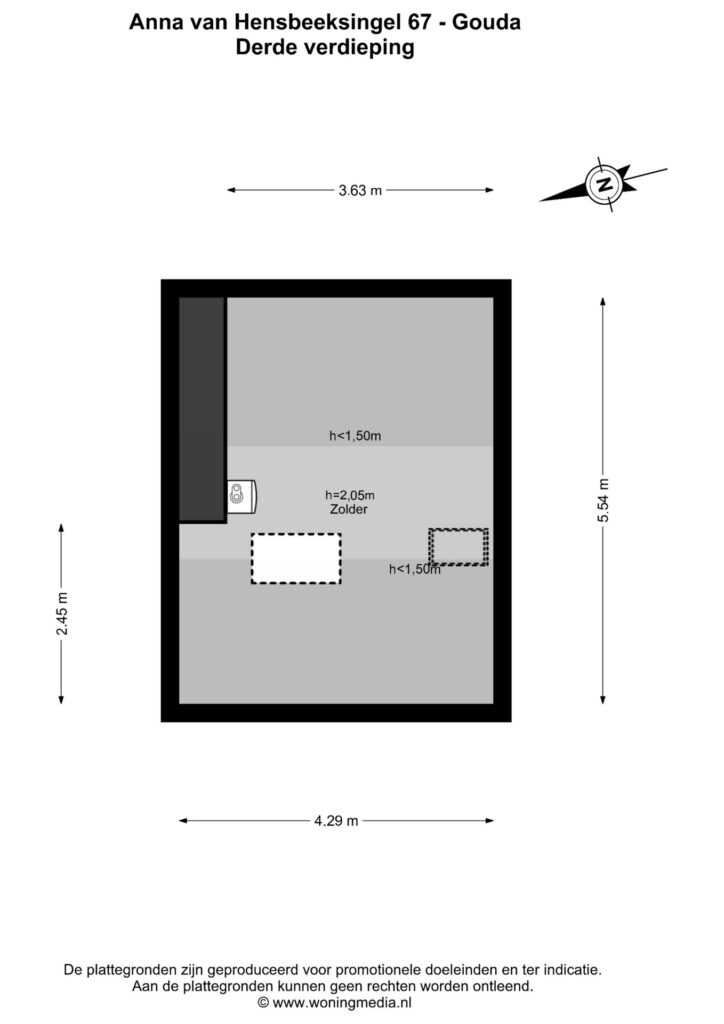 Gouda – Anna van Hensbeeksingel 67 – Plattegrond 3