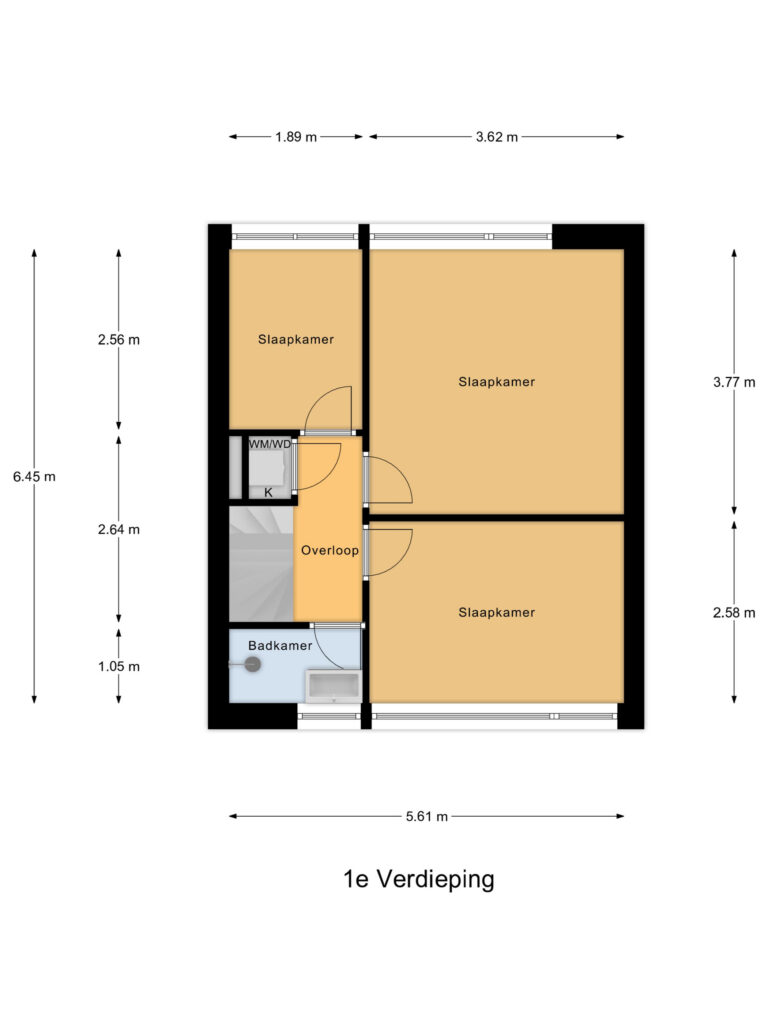 Waddinxveen – Koningin Wilhelminasingel 55 – Plattegrond 2